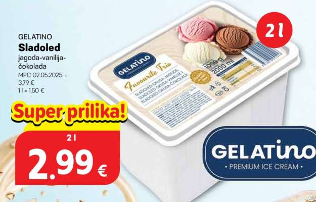 GELATINO Sladoled jagoda-vanilija-čokolada