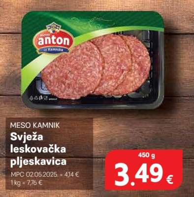 Svježa leskovačka pljeskavica