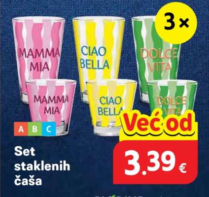 Set staklenih čaša