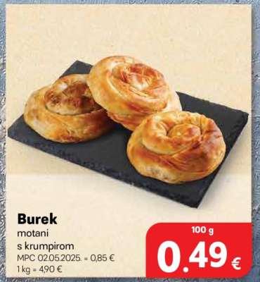 Burek motani s krumpirom