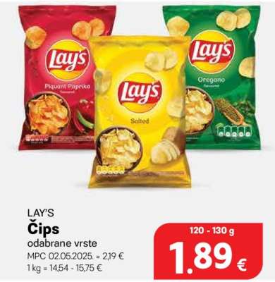 LAY’S Čips odabrane vrste