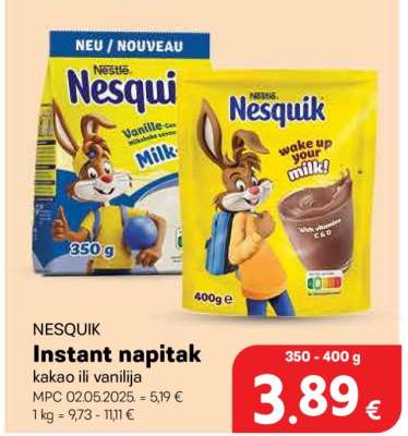 NESQUIK Instant napitak kakao ili vanilija