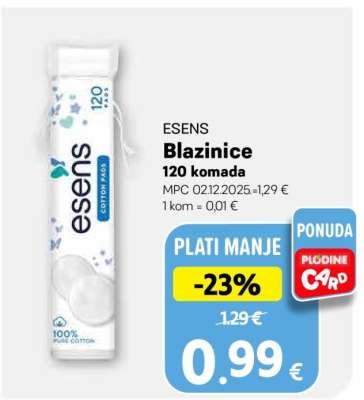 ESENS Blazinice 120 komada