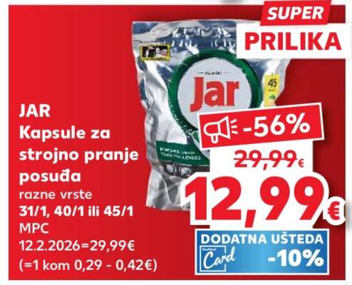 JAR Kapsule za strojno pranje posuđa