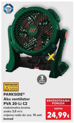 PARKSIDE® Aku ventilator PVA 20-Li C2