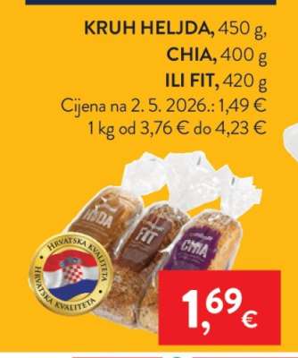 Kruh Heljda, Chia ili Fit