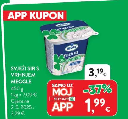SVJEŽI SIR S VRHNJEM MEGGLE