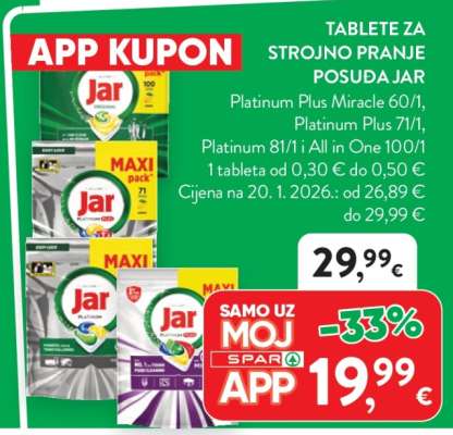 Tablete za strojno pranje posuđa Jar