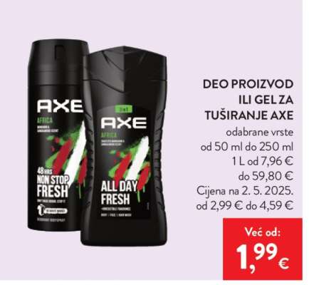 AXE Deo proizvod ili gel za tuširanje