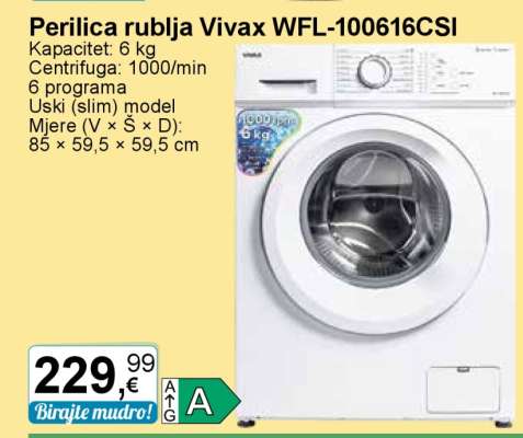Perilica rublja Vivax WFL-100616CSI