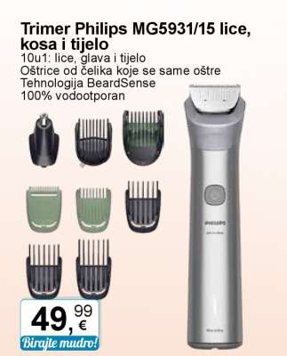 Trimer Philips MG5931/15 lice, kosa i tijelo