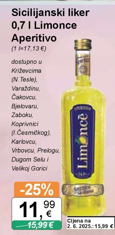 Sicilijanski liker 0,7 l Limonce Aperitivo