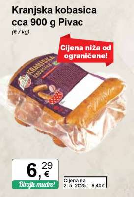 Kranjska kobasica cca 900 g Pivac