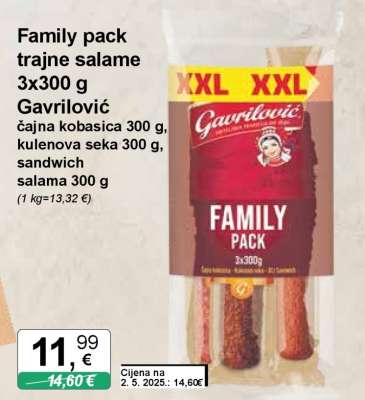 Family pack trajne salame 3x300 g Gavrilović