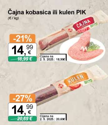 Čajna kobasica ili kulen PIK