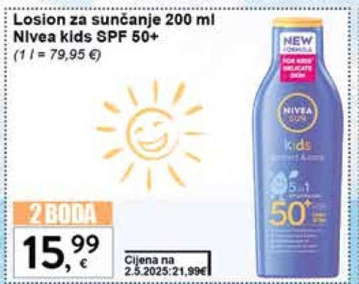 Losion za sunčanje 200 ml Nivea kids SPF 50+