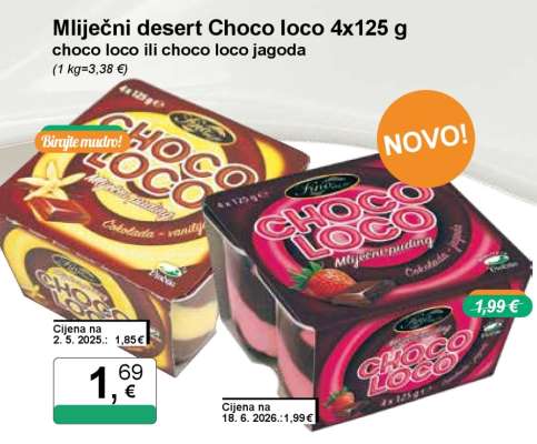 Mliječni desert Choco loco 4x125 g