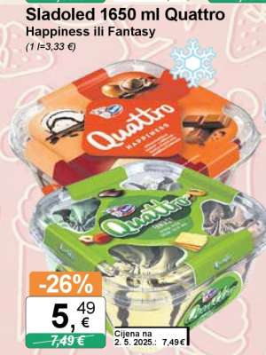 Sladoled 1650 ml Quattro Happiness ili Fantasy