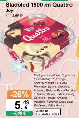 Sladoled 1500 ml Quattro