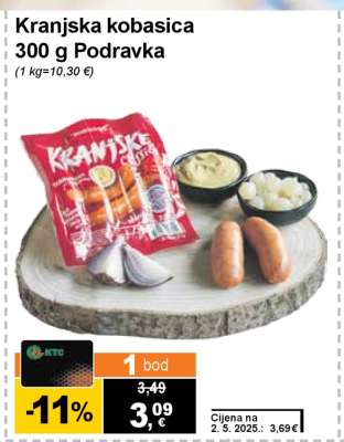 Kranjska kobasica 300 g Podravka