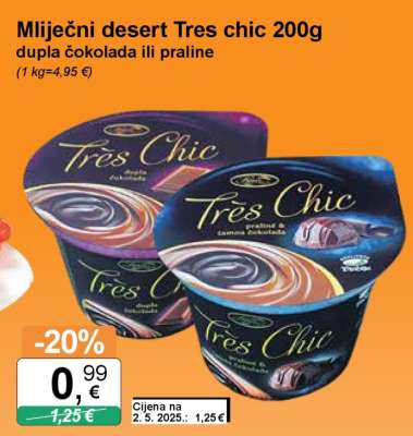 Mliječni desert Tres chic 200g