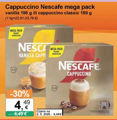 Cappuccino Nescafe mega pack vanilla 196 g ili cappuccino classic 189 g