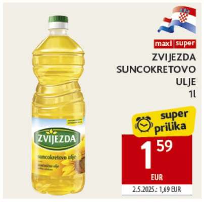 ZVIJEZDA Suncokretovo ulje 1l