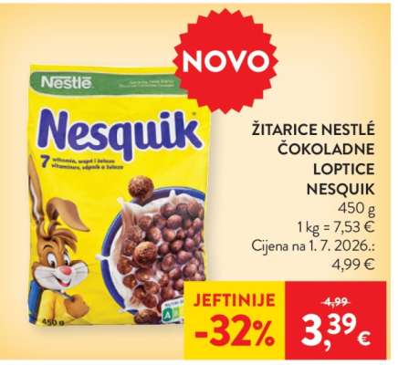 Žitarice Nestlé Čokoladne Loptice Nesquik