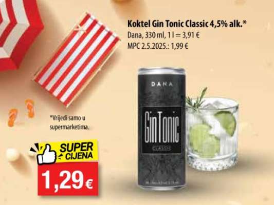 Koktel Gin Tonic Classic 4,5% alk.
