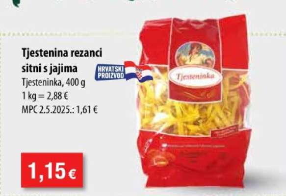 Tjestenina rezanci sitni s jajima