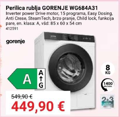 Perilica rublja GORENJE WG684A31