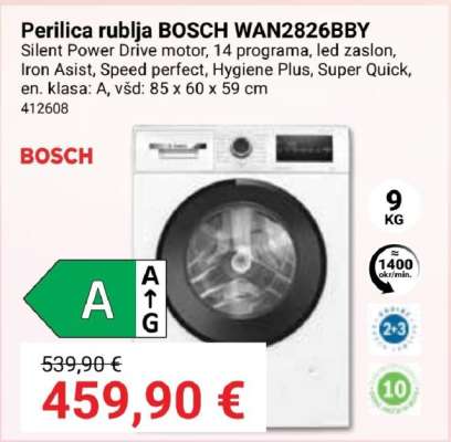 Perilica rublja BOSCH WAN2826BBY