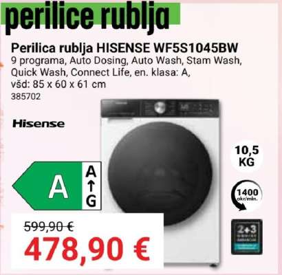 Perilica rublja HISENSE WF5S1045BW