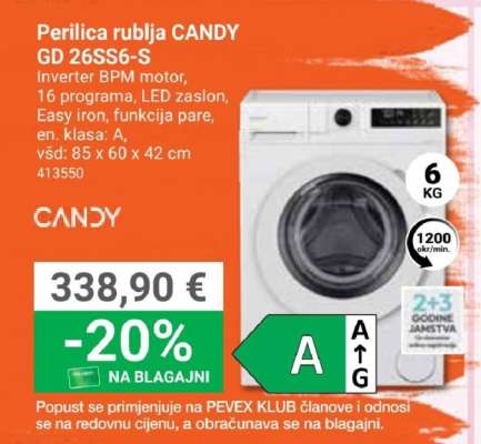 Perilica rublja CANDY GD 26SS6-S