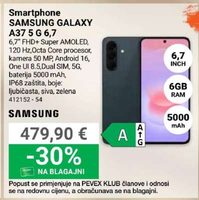Smartphone SAMSUNG GALAXY A37 5 G 6,7