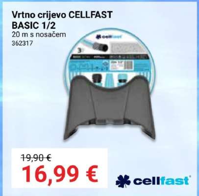 Vrtno crijevo CELLFAST BASIC 1/2