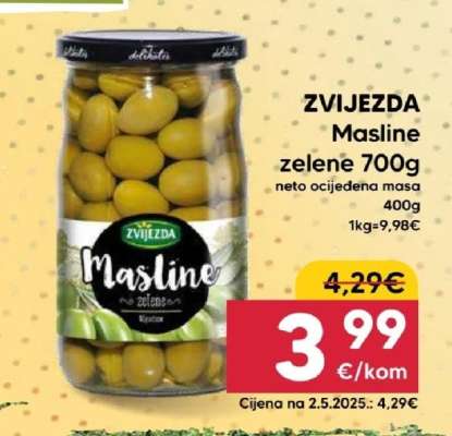 ZVIJEZDA Masline zelene 700g