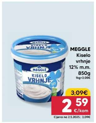 MEGGLE KISELO VRHNJE 12% m.m.