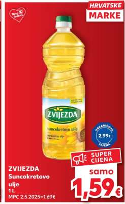 ZVIJEZDA Suncokretovo ulje 1 l
