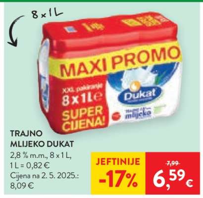 Trajno mlijeko Dukat
