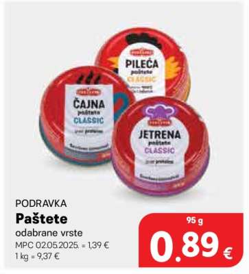 PODRAVKA Paštete odabrane vrste