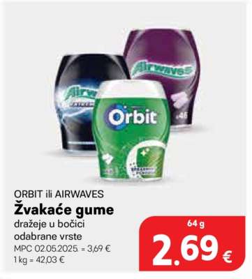 ORBIT ILI AIRWAVES Žvakaće gume