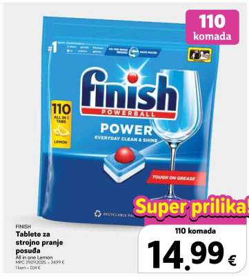 FINISH Tablete za strojno pranje posuđa