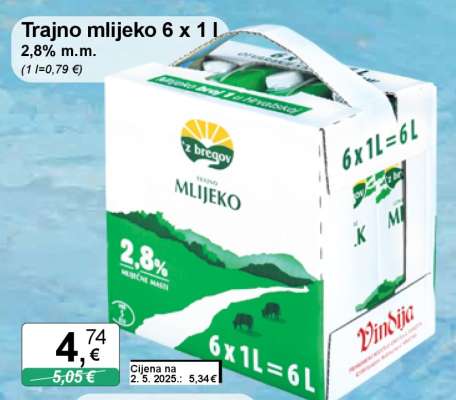 Trajno mlijeko 6 x 1 l