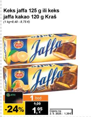 Keks jaffa 125 g ili keks jaffa kakao 120 g Kraš