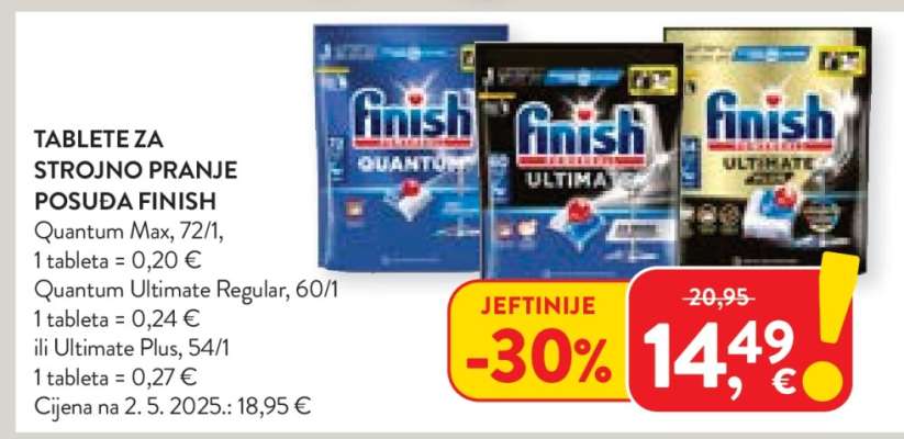 Tablete za strojno pranje posuđa Finish