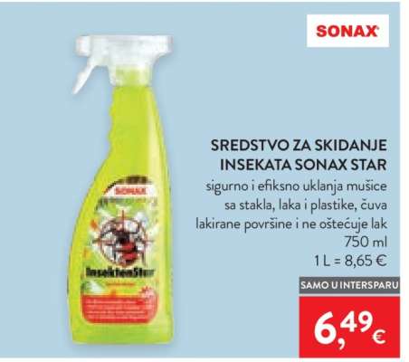 Sredstvo za skidanje insekata Sonax Star