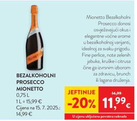 BEZALKOHOLNI PROSECCO MIONETTO