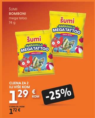 Šumi BOMBONI MEGA TATOO