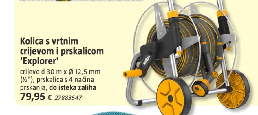 Kolica s vrtnim crijevom i prskalicom 'Explorer'